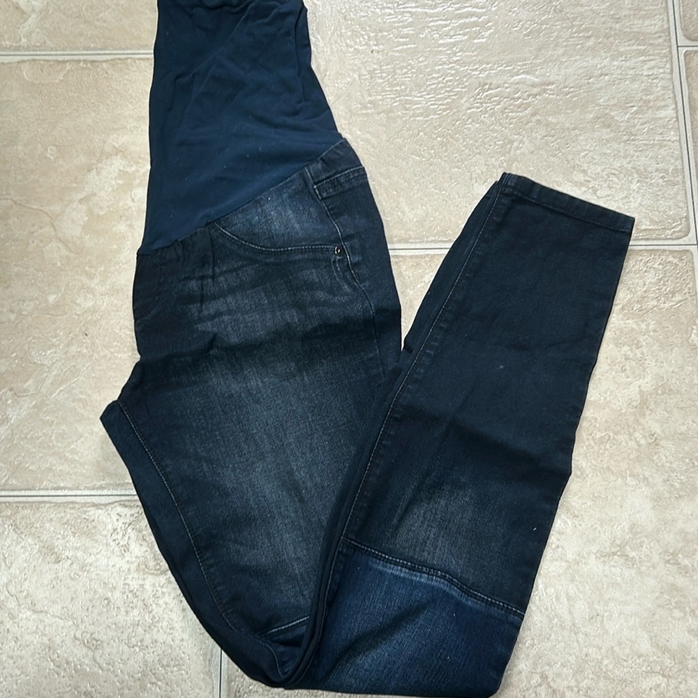 Dark wash maternity jeans